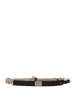 Dolce & Gabbana Logo-Plaque Rope Belt
