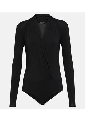 Versace Draped georgette bodysuit