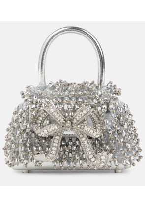 Self-Portrait The Bow Micro embellished tote bag