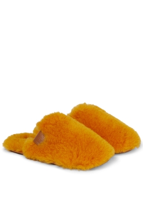 Loewe Logo-patch shearling slippers