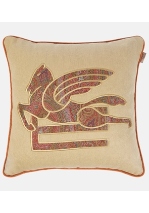 Etro Pegaso jacquard linen cushion