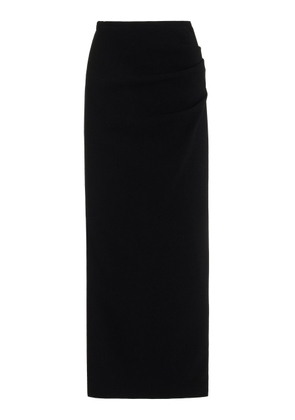 Sergio Hudson - Draped Wool Maxi Skirt - Black - US 4 - Moda Operandi