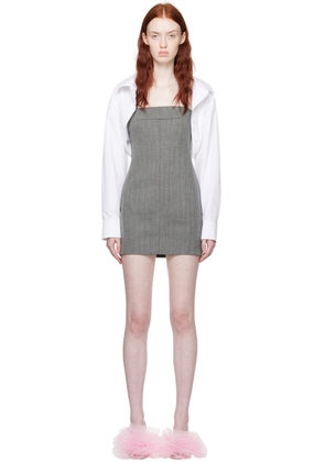 Alexander Wang Gray & Black Square Neck Minidress & Shirt Set