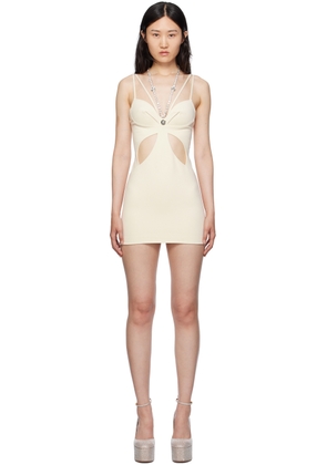 AREA Off-White Butterfly Cutout Minidress