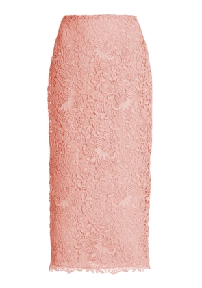 Carolina Herrera - Lace Broderie Midi Skirt - Pink - US 4 - Moda Operandi