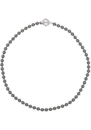 Numbering Gray Pearl Toggle Necklace