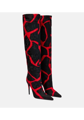 Dolce&Gabbana Jacquard giraffe-print knee-high boots