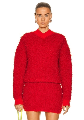 Bottega Veneta Fleece Pullover Sweater in Burst - Orange. Size L (also in M, XS).