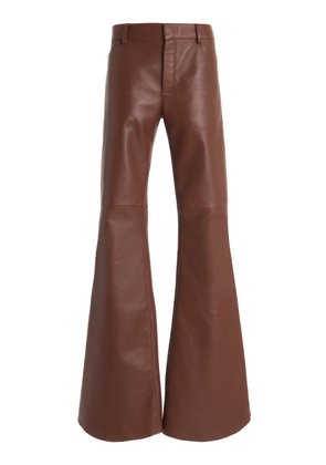 Chloé - Leather Wide-Leg Pants - Brown - FR 40 - Moda Operandi