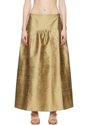 Paloma Wool Gold Pallon Maxi Skirt