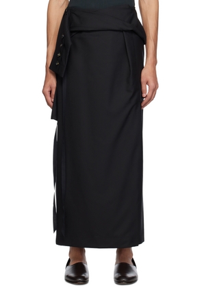 Marina Yee Black Reworked Midi Skirt