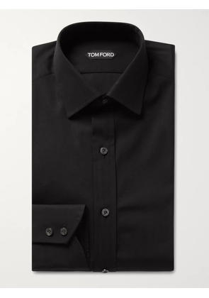 TOM FORD - Black Slim-Fit Cotton-Poplin Shirt - Men - Black - EU 38