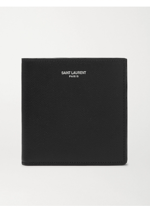 SAINT LAURENT - Logo-Print Pebble-Grain Leather Billfold Wallet - Men - Black