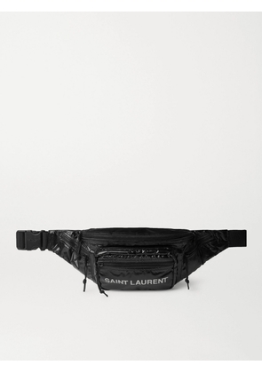 SAINT LAURENT - Logo-Print Ripstop-Shell Belt Bag - Men - Black