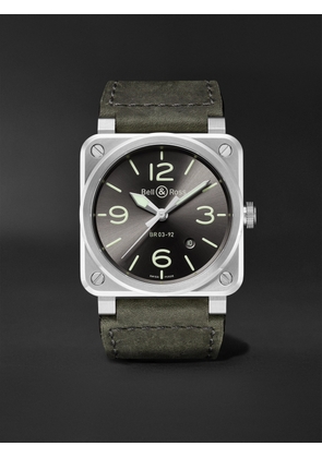 Bell & Ross - BR 03-92 Grey Lum Automatic 42mm Stainless Steel and Leather Watch, Ref. No. BR0392-GC3-ST/SCA - Men - Black