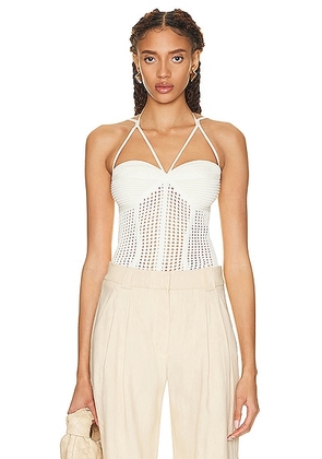 Andreadamo Corset Top with Spiral Detail in Ivory - Ivory. Size S (also in ).