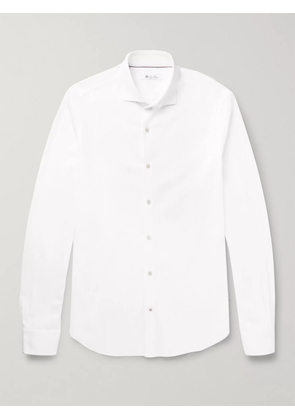 Loro Piana - Andrew Slim-Fit Cutaway-Collar Cotton-Piqué Shirt - Men - White - XXL