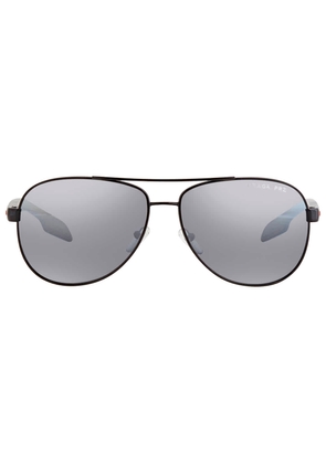 Prada Linea Rossa Polarized Grey Mirror Silver Gradient Pilot Mens Sunglasses PS 53PS 1AB2F2 62