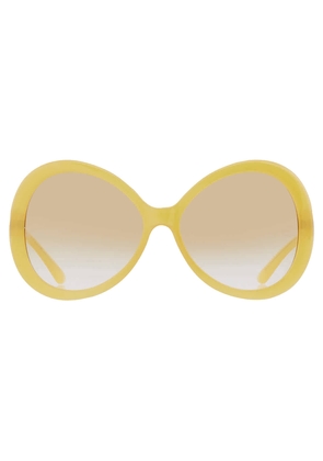 Dolce and Gabbana Clear Gradient Yellow Oval Ladies Sunglasses DG6194U 32832Q 60