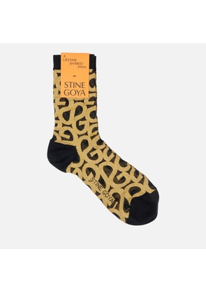 Stine Goya Iggy Logo Print Mesh Jacquard-Knit Socks