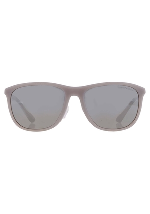 Emporio Armani Grey Mirrored Silver Rectangular Mens Sunglasses EA4201F 51266G 58
