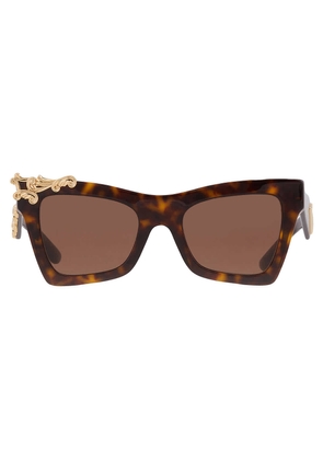 Dolce and Gabbana Dark Brown Butterfly Ladies Sunglasses DG4434 502/73 51