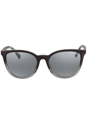 Armani Exchange Light grey mirror black Oval Ladies Sunglasses AX4077SF 82556G 56