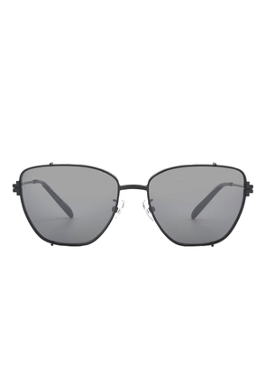 Tory Burch Dark Grey Flash Silver Mirror Cat Eye Ladies Sunglasses TY6105 32826V 55