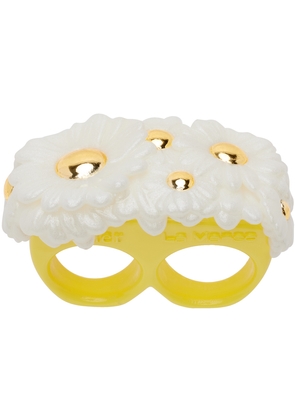 La Manso White & Yellow Tetier Bijoux Edition Siames Daisy Ring