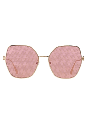 Fendi Dark Pink w Logo Butterfly Ladies Sunglasses FE40033U 10U 59