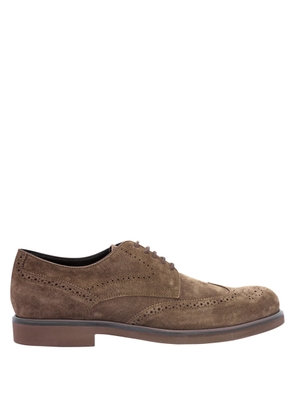 Tods Mens Light Walnut Suede Wing-Tip Perforations Derby Shoes, Brand Size 11.5 ( US Size 12.5 )