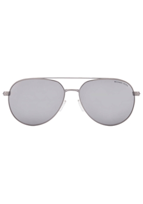 Michael Kors Highlands Silver Mirrored Pilot Mens Sunglasses MK1142 10036G 60