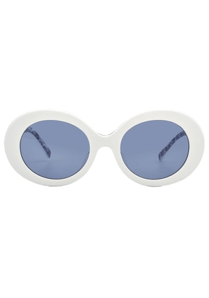Dolce and Gabbana Light Blue Mirrored Silver Oval Ladies Sunglasses DG4448F 337155 51