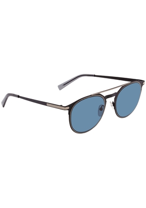 Salvatore Ferragamo Blue Oval Sunglasses SF186S 002 52