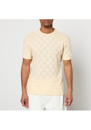 Sunflower Gym Checked Linen-Blend Jacquard T-Shirt - M