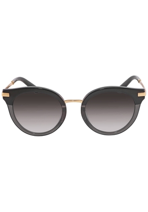 Dolce And Gabbana Light Grey Gradient Black Round Ladies Sunglasses DG4394F 32468G 50