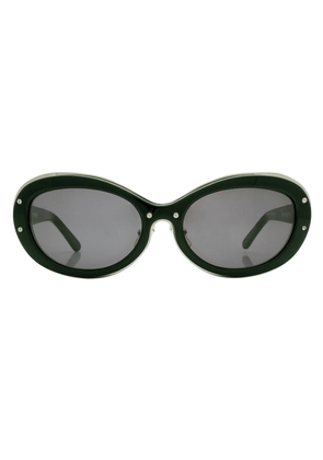 Yohji Yamamoto Grey Oval Unisex Sunglasses YYH DRAGONFLY C1