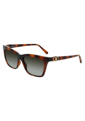Salvatore Ferragamo Grey Gradient Rectangular Ladies Sunglasses SF1027S 214 55