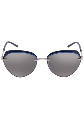 Emporio Armani Grey Mirror Silver Butterfly Ladies Sunglasses EA2133 30156G 57