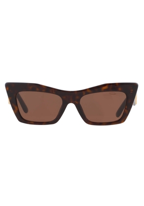 Dolce and Gabbana Dark Brown Cat Eye Ladies Sunglasses DG4435 502/73 53
