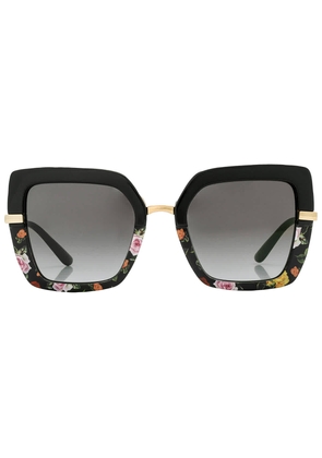 Dolce and Gabbana Gray Gradient Black Square Ladies Sunglasses DG4373 34008G 52
