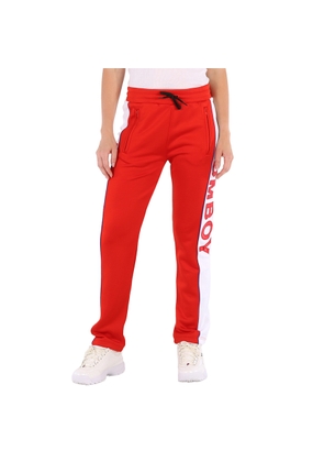 Filles A Papa Ladies Red Fleece Oversized Tracksuit Pants, Brand Size 3 (Large)