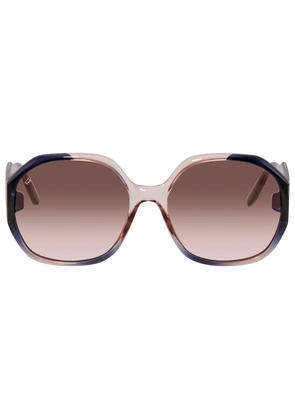 Salvatore Ferragamo Beige Geometric Ladies Sunglasses SF943S 083 60