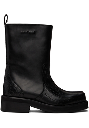 Soulland Black Delaware Croco Boots