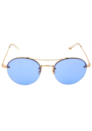 Garrett Leight Beaumont Blue Magic Round Ladies Sunglasses 4041 G-CR/BM 53
