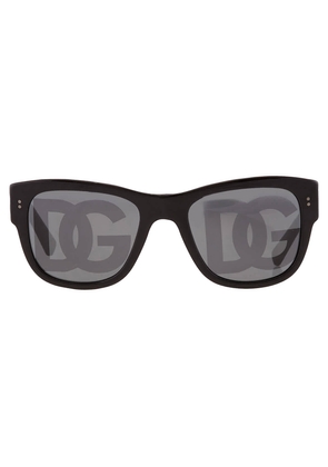 Dolce and Gabbana Dark Grey Logo Square Mens Sunglasses DG4338 501/M 52