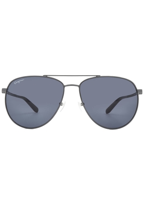 Salvatore Ferragamo Blue Pilot Unisex Sunglasses SF157S 015 60
