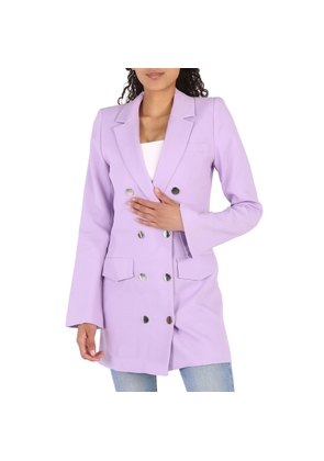 Filles A Papa Ladies Purple Wool Double Breasted Long Coat, Brand Size 0