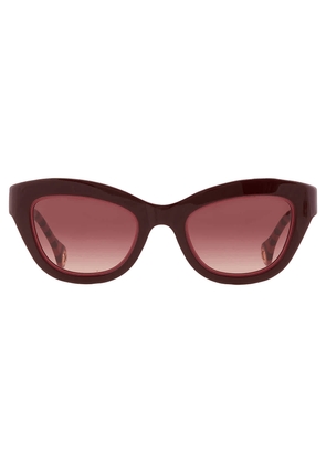Carolina Herrera Burgundy Shaded Cat Eye Ladies Sunglasses HER 0086/S 00T5/3X 51