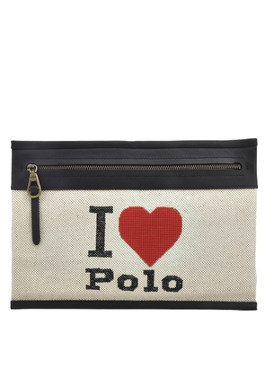 Polo Ralph Lauren Leather-trimmed Canvas Zip Pouch